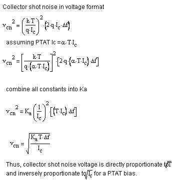 PTAT 偏置的集电极噪声电压