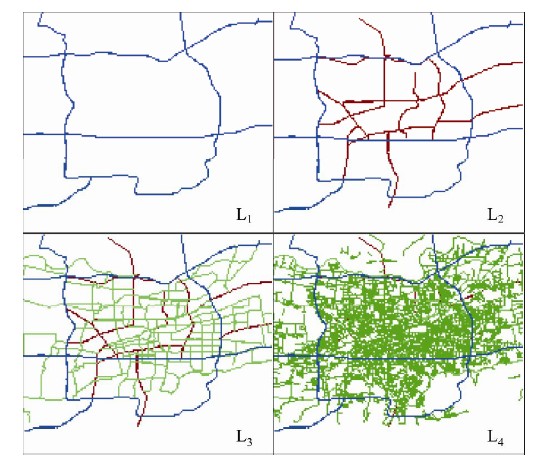 图2 某城市公路网不同层次显示效果图