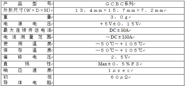 主要规格