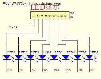 图1：LED流水灯原理图