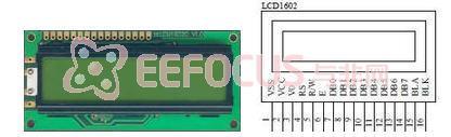 图3-6 液晶LCD1602实物图和引脚定义