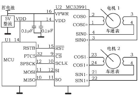 MC33991与MCU接口电路图