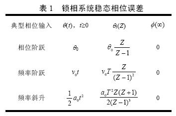 锁相环系统稳态相位误差