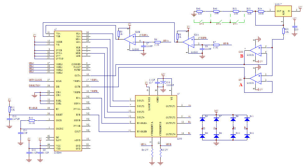 电机类 文章 步进电机控制芯片与驱动电路  5v 电源供电 过流保护 过