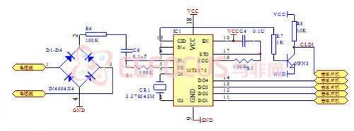 图3.2-3双音频解码MT8870电路