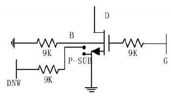 （b）NMOS管电阻连接说明图