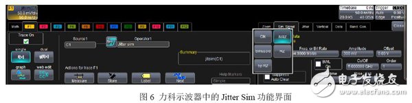 图6 力科示波器中的Jitter Sim功能界面