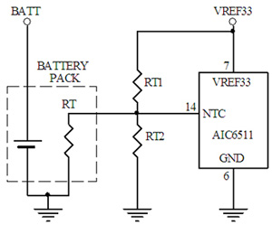 图5电池温度检测电路