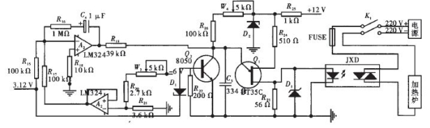 图4 比例积分、电压比较、移相触发及超温保护电路