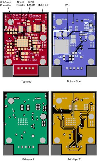 图5：热插拔电路PCB布局