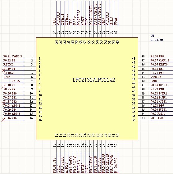 图3 LPC2132 主控器芯片