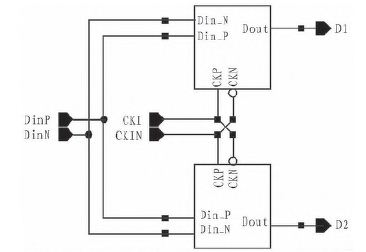 图1 差分输入互补时钟的1：2解复用电路原理图