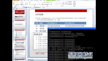 后盾网Linux视频教程08Linux文件权限及设置命令