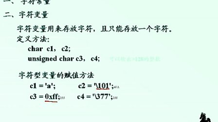 石油大学曾怡 C语言程序设计 第三章第六节 字符型数据