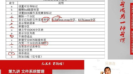 兄弟连Linux视频 9.3.1 文件系统管理-fdisk分区-分区过程