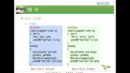 希赛教育等考学院C语言教程-指针_指针与函数