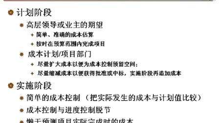 中国石油大学信息系统开发项目管理第六章第一节 项目成本管理的概述