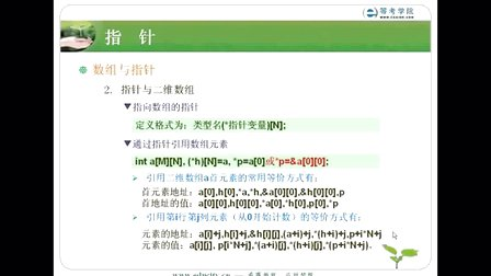 希赛教育等考学院C语言教程-指针_数组与指针01