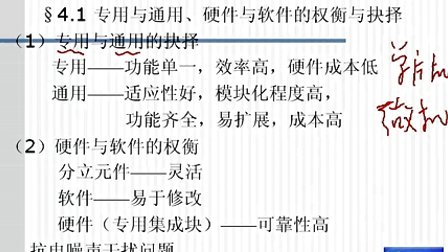 机电系统设计第四章第一节 专用与通用、硬件与软件的权衡与选择