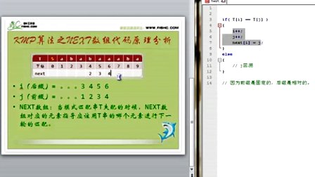 KMP算法之NEXT数组代码原理分析