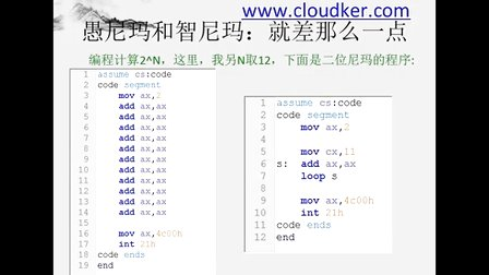 云客联盟8086汇编语言5 [BX]和loop