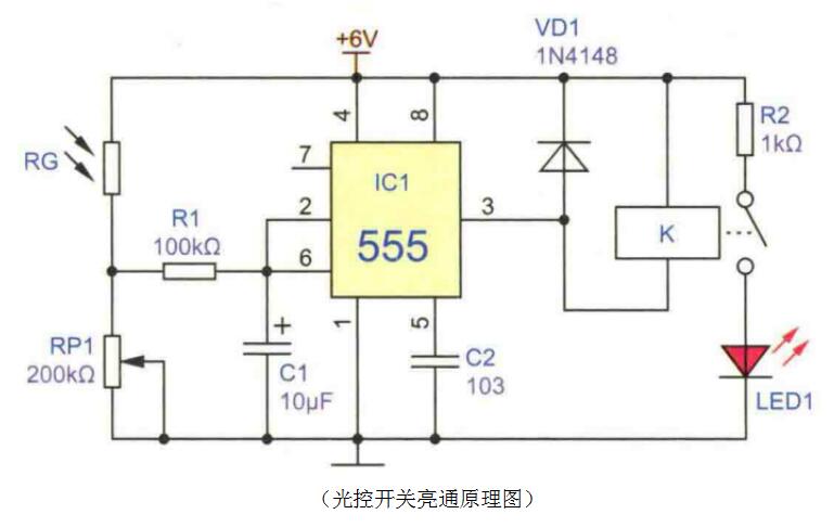 原理图设计 文章 简单的光控开关制作 电路中r1,c1构成积分电路,可起