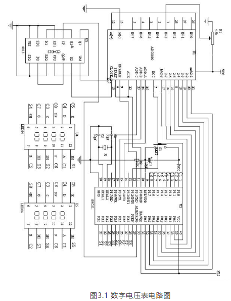 图3.1 数字电压表电路图