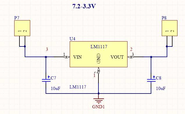 3v用ams1117电路图如下