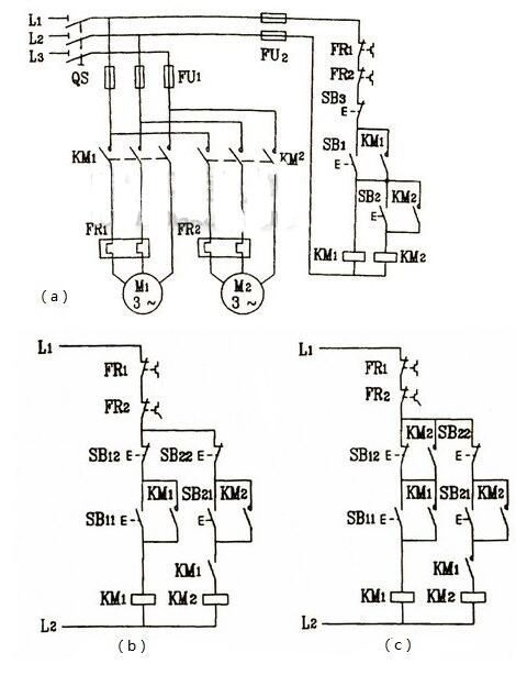原理图设计 文章 三相电机顺序启动控制电路图 下图(a)所示为三相电动